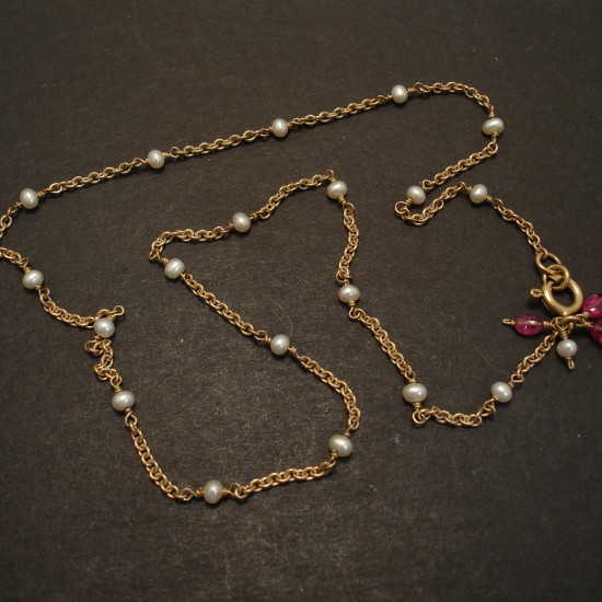 small pearl gold necklace