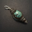 Tibetan Antique Silver Turquoise Pendant