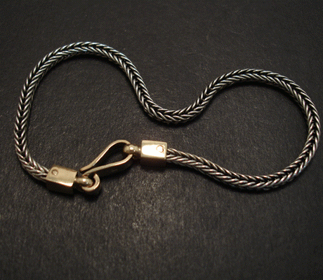 bracelet-silver-foxtail-gold-clasp-07331