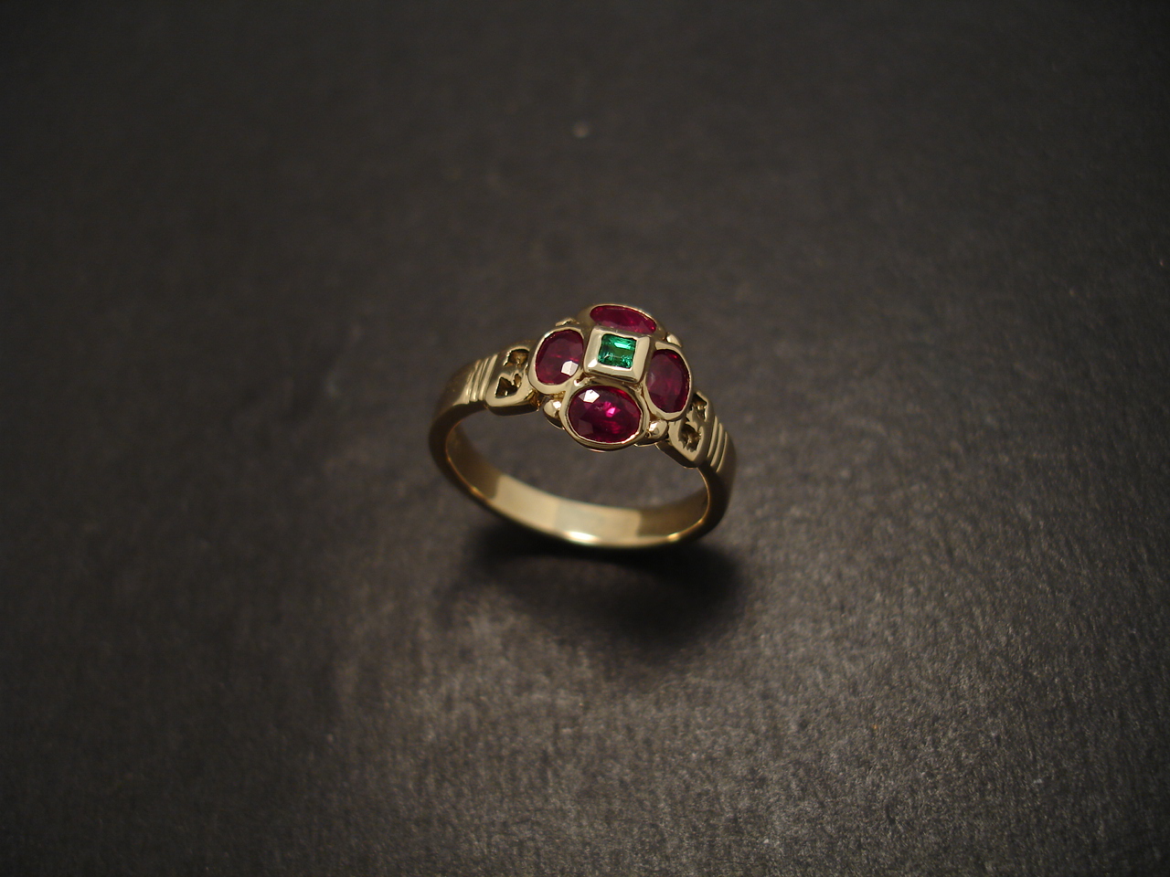 Rubies, Emerald and Gold Ring - Christopher William Sydney Australia
