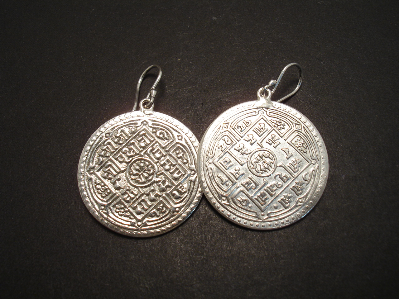 Nepalese Old Silver Coin Earrings - Christopher William Sydney ...