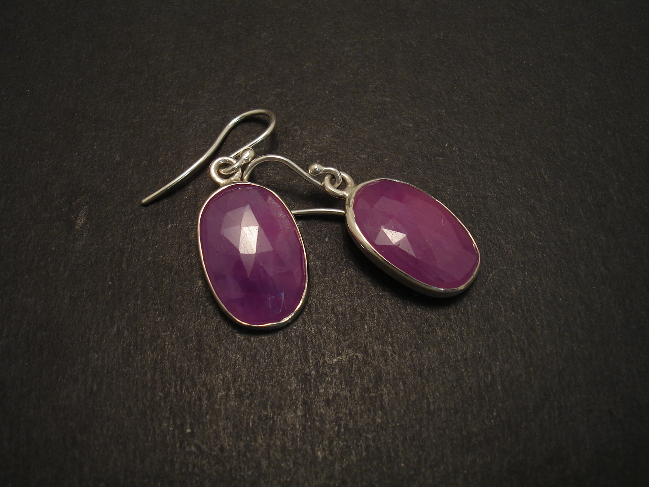 Opaque Ruby & Handmade Silver Earrings Christopher William Sydney