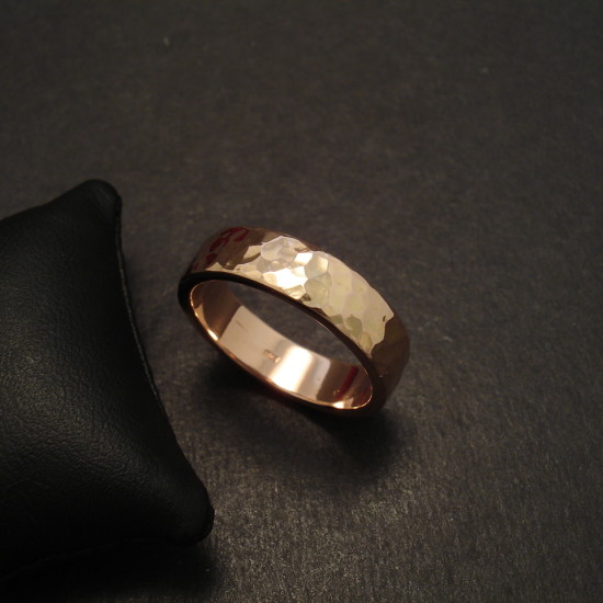  Hammered  Mens Rose  Gold  Wedding  Ring  Christopher William 