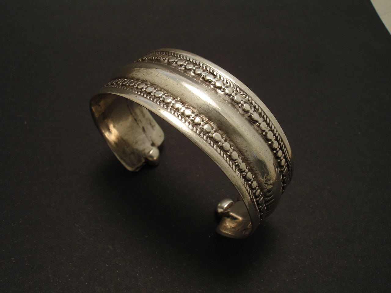 Old Solid Handmade Tribal Silver Open Bangle - Christopher William ...