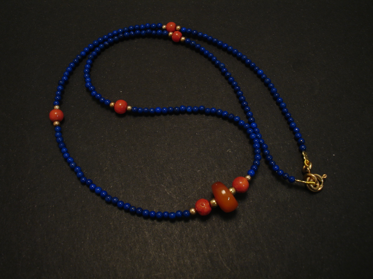 Amber and deals lapis lazuli necklace