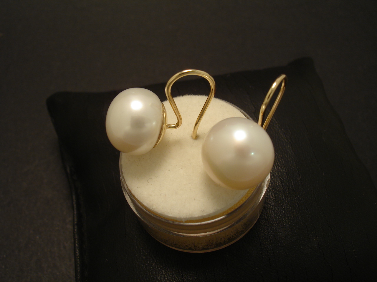 12mm Button Pearls, Handmade Gold Earrings Christopher William Sydney