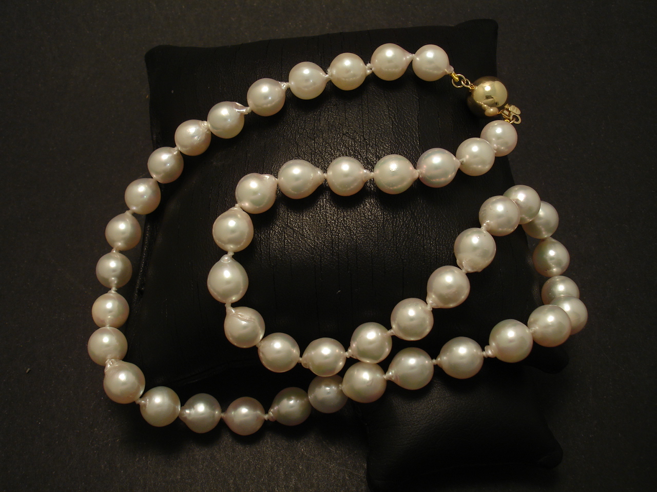 White Akoya Baroque Pearl Necklace, 9ct Gold Clasp - Christopher ...