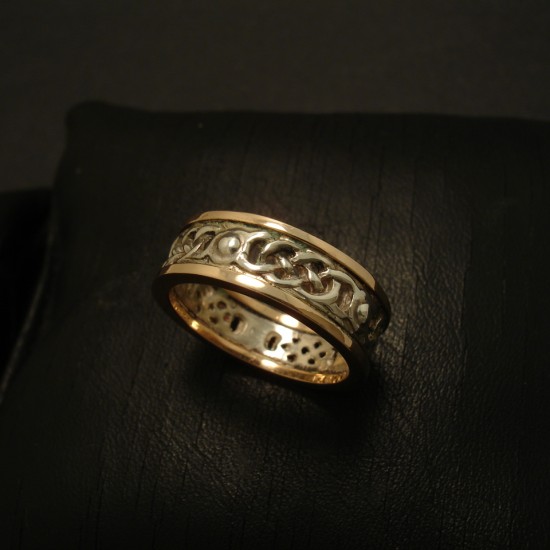 open weave celtic knot ring silver gold 03280
