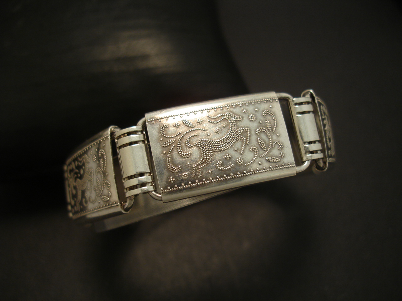 1950s German Embossed Silver Bracelet - Christopher William Sydney ...