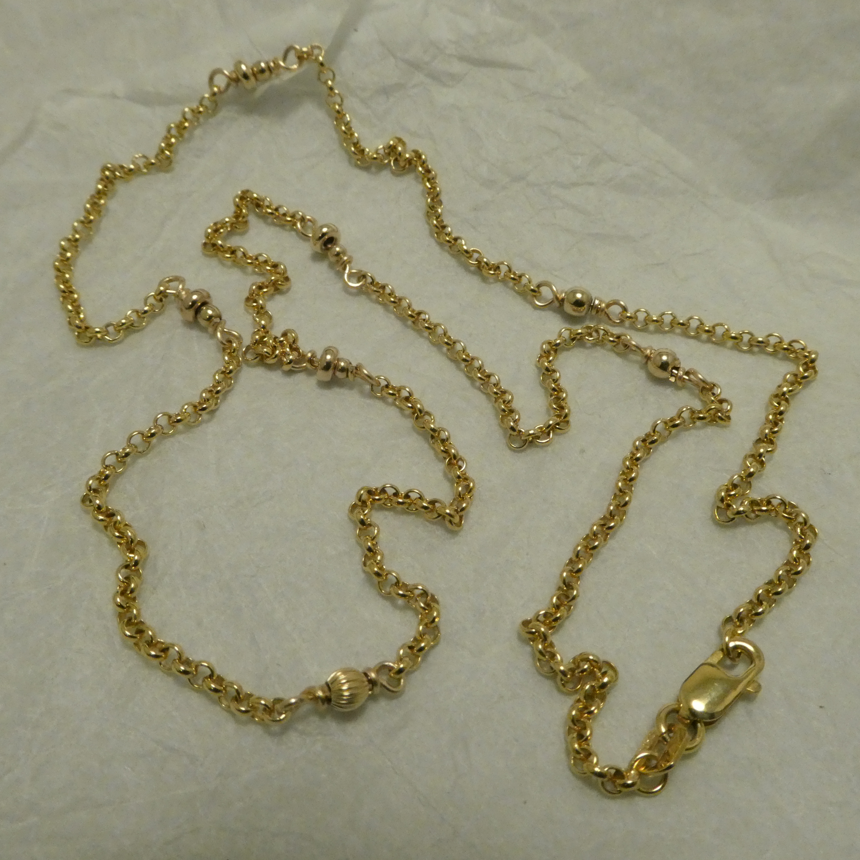 Gold Bead \u0026 9ct Gold Chain Necklace 